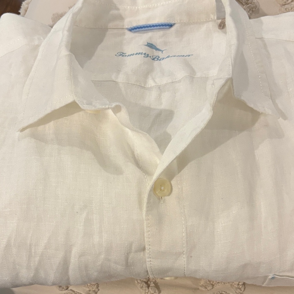 Tommy Bahama Men's Cream Linen Shirt
